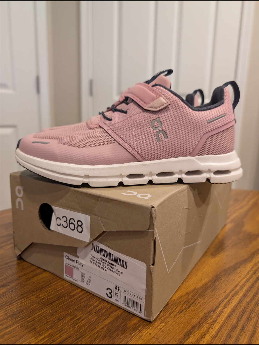 On Cloud Kids Pink Cloudplay Lightweight Sneaker